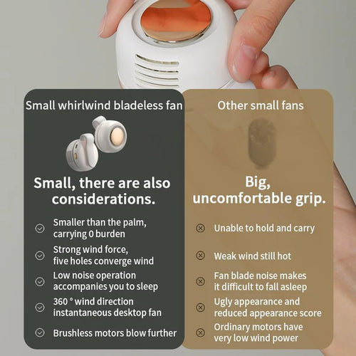 Portable Silent Mini Bladeless Electric Fan