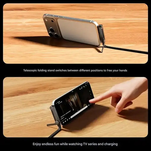 240W SuperCharge 360° Rotating Invisible Stand Detachable 2-in-1 Charging Cable