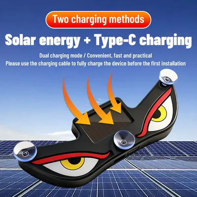 Solar Demon Eye LED Car Light — Wireless, Auto Night Glow