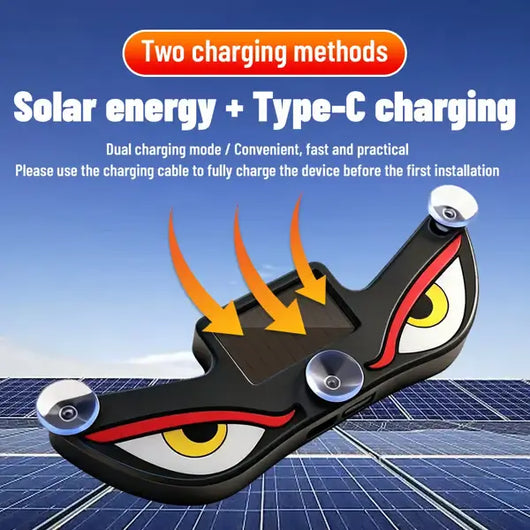 Solar Demon Eye LED Car Light — Wireless, Auto Night Glow
