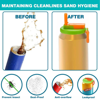 Silicone Can Sip Lid with Straw
