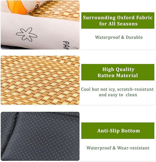 Breathable Rattan Cooling Pet Bed