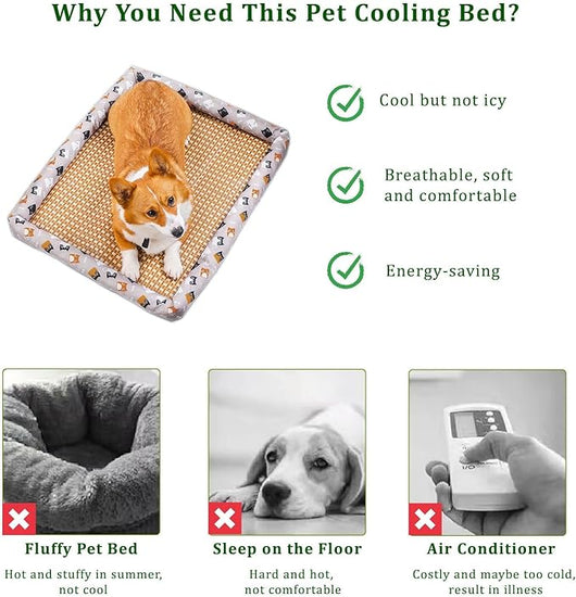 Breathable Rattan Cooling Pet Bed