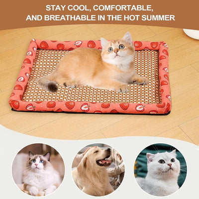 Breathable Rattan Cooling Pet Bed