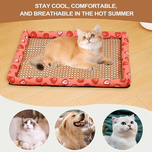 Breathable Rattan Cooling Pet Bed