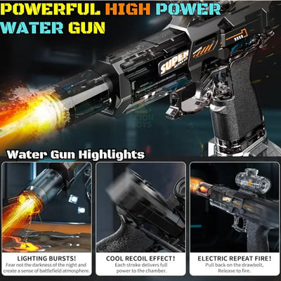 Electric Toy Water Gun with Flame Light Effects