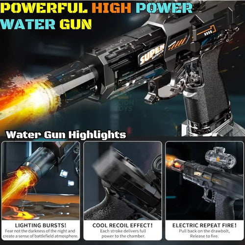 Electric Toy Water Gun with Flame Light Effects