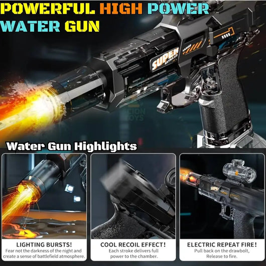 Electric Toy Water Gun with Flame Light Effects
