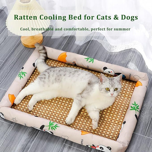 Breathable Rattan Cooling Pet Bed