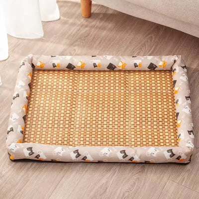 Breathable Rattan Cooling Pet Bed