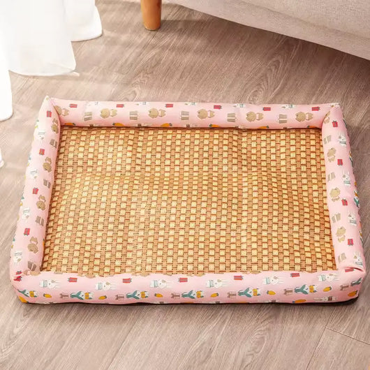 Breathable Rattan Cooling Pet Bed