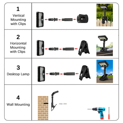 Solar Intelligent Motion Sensor Clip-On Light Outdoor