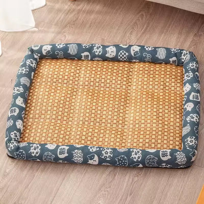 Breathable Rattan Cooling Pet Bed