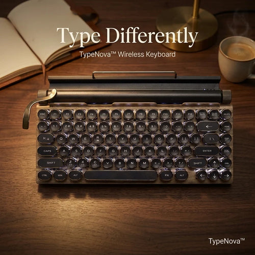 TypeNova Retro Wireless Keyboard for Focused Work