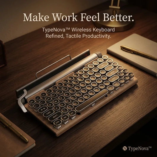 TypeNova Retro Wireless Keyboard for Focused Work