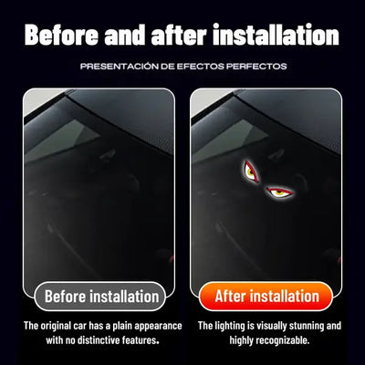 Solar Demon Eye LED Car Light — Wireless, Auto Night Glow