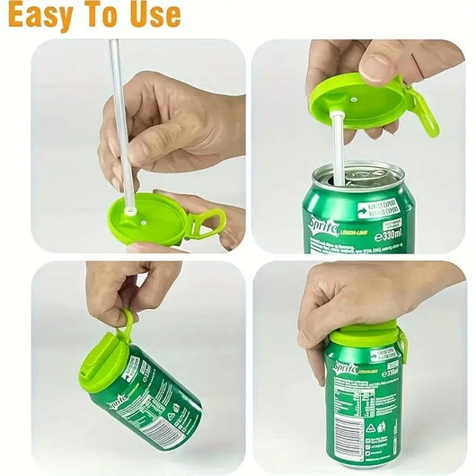 Silicone Can Sip Lid with Straw