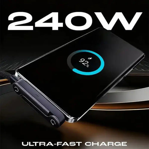 240W SuperCharge 360° Rotating Invisible Stand Detachable 2-in-1 Charging Cable
