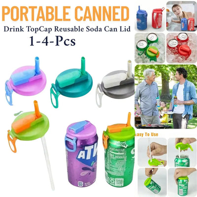 Silicone Can Sip Lid with Straw