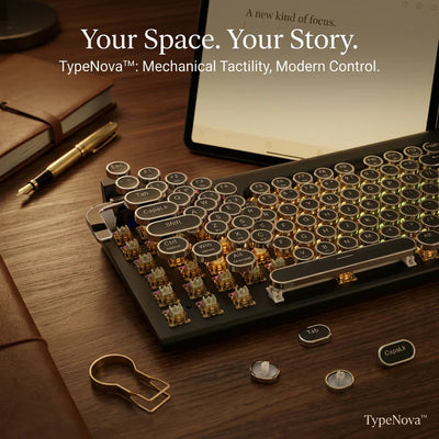 TypeNova Retro Wireless Keyboard for Focused Work